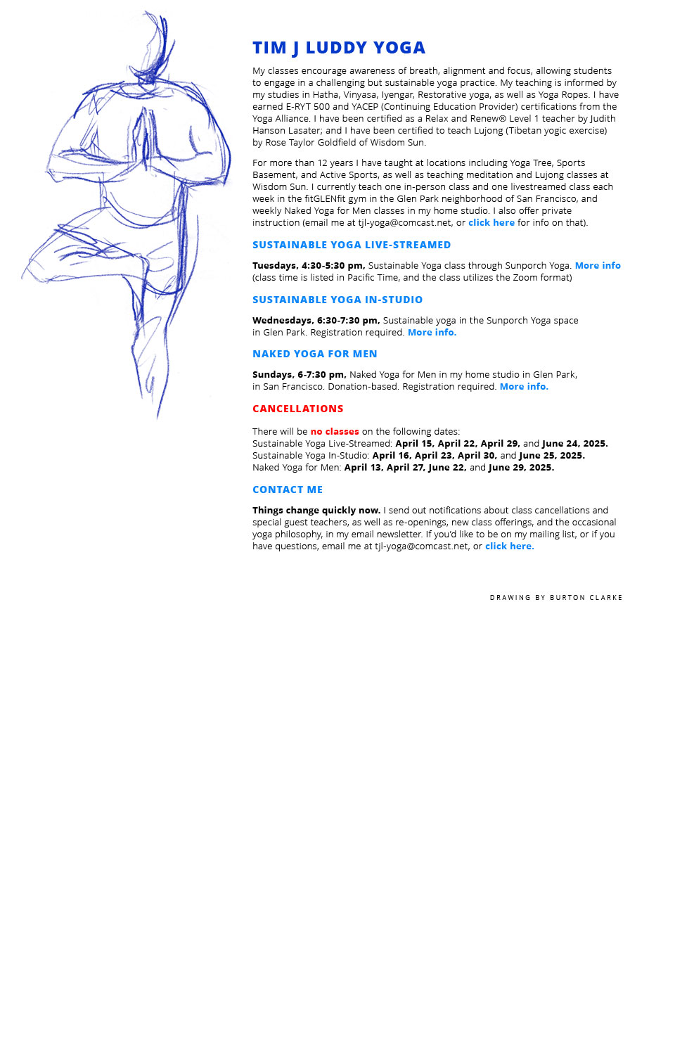 Tim J Luddy Yoga homepage