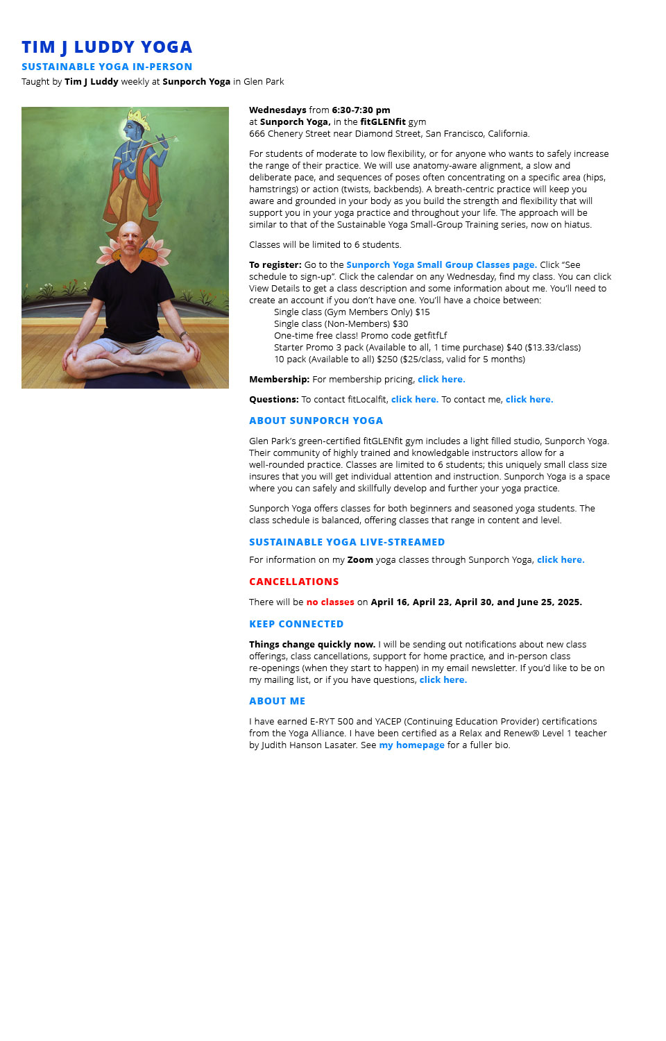 Sustainable Yoga Livestreamed